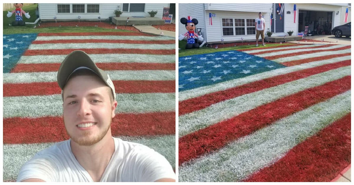 Friends paint giant American flag to honor and raise money for the troops