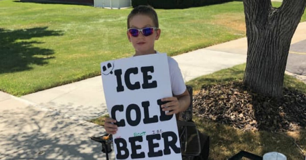 Police are called on boy selling "ice cold beer"