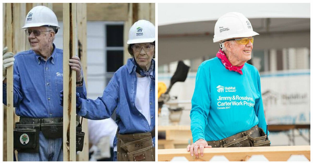 Jimmy Carter returns to building homes with Habitat for Humanity after breaking hip