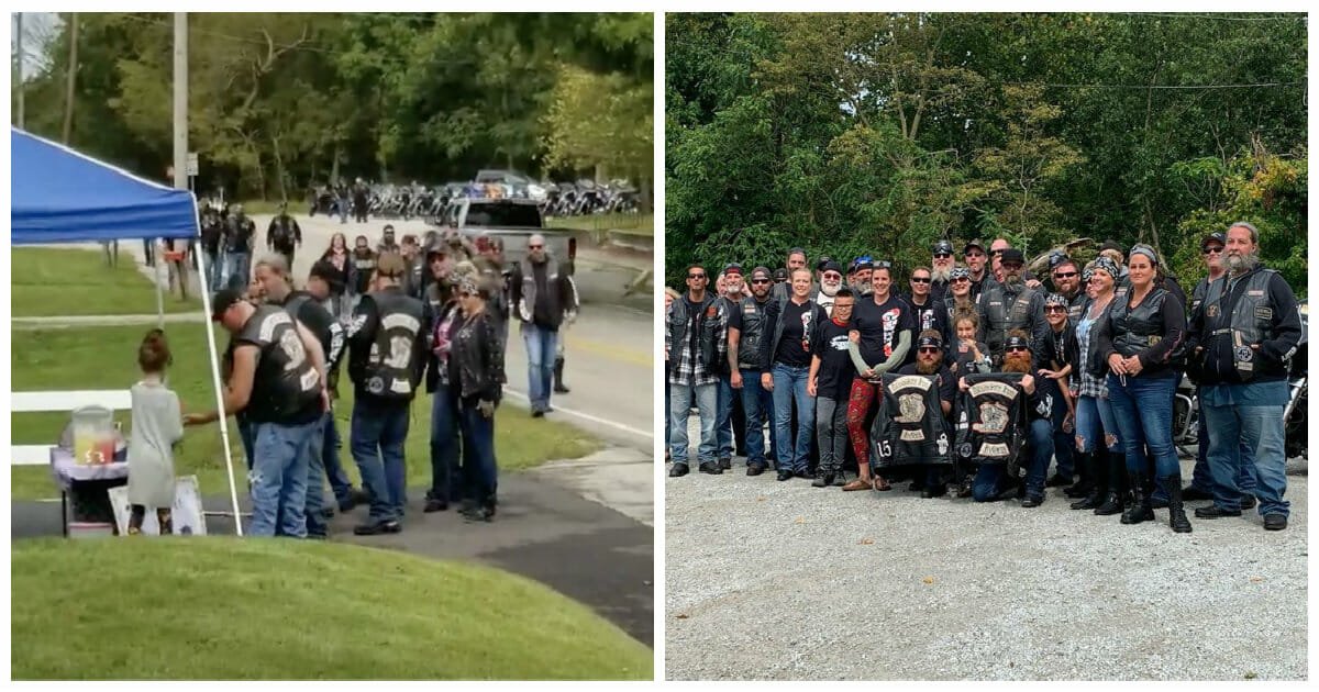 Biker group shows up for little girl's lemonade stand, a year after her mom helped them after a crash