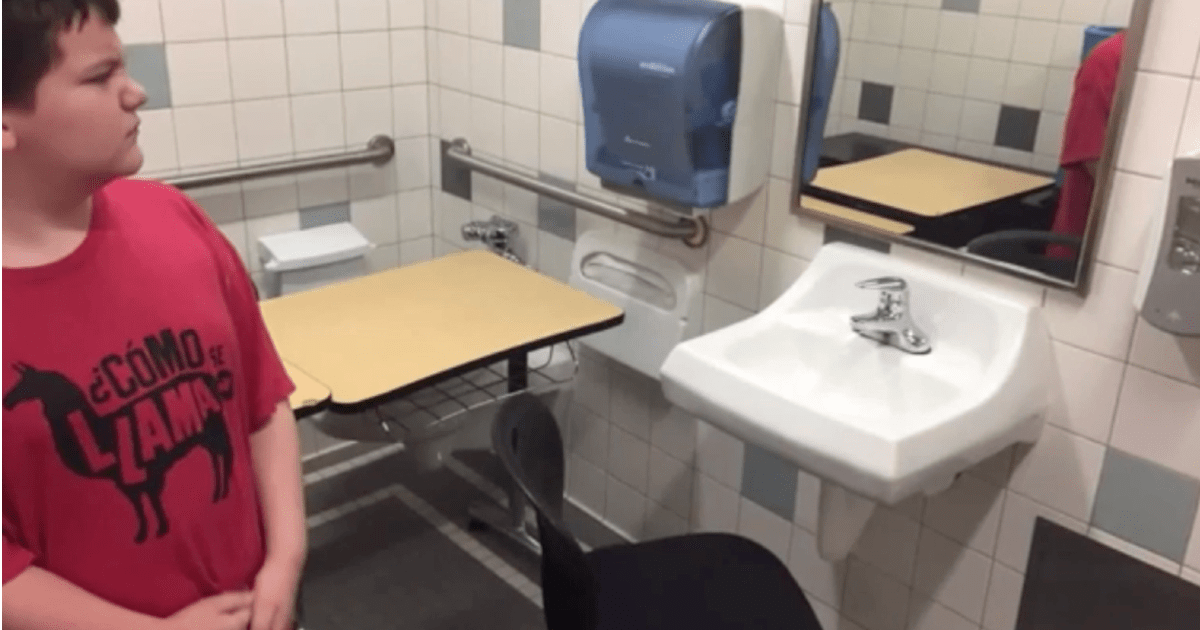 Mother furious after her autistic son's desk is placed in the bathroom