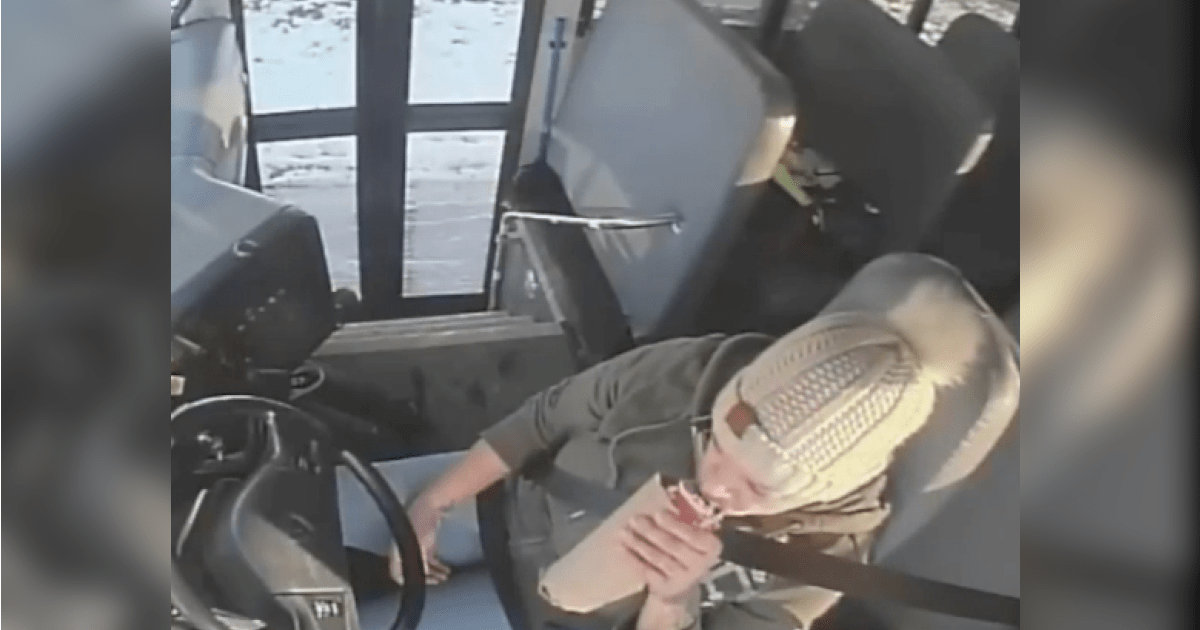 School bus driver seen drinking beer while picking up students