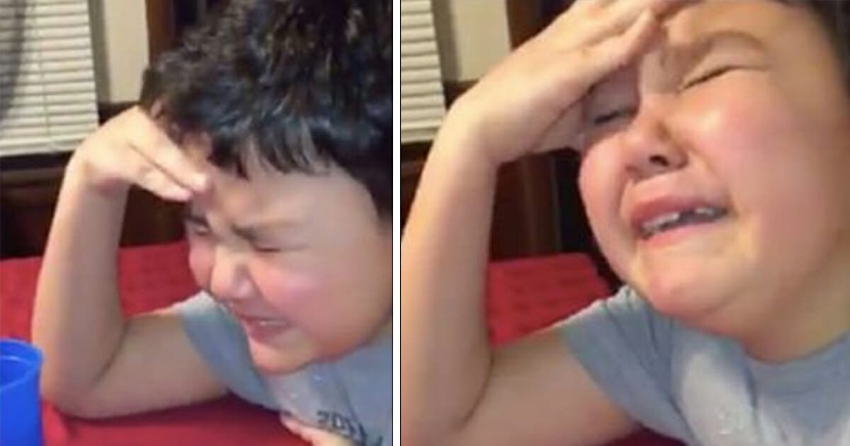 9-year-old boy cries tears after he completes three-year cancer treatment just before Christmas