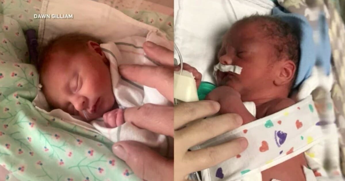 Twins leave parents 'speechless' after they're born in different decades